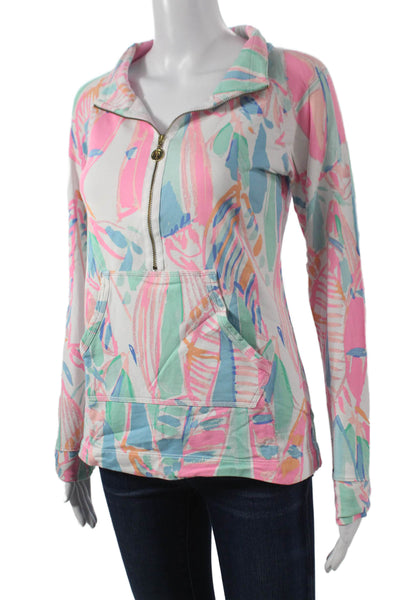 Lilly Pulitzer Womens Pullover Floral Collared Long Sleeve Multicolor Size XS