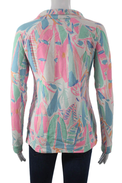Lilly Pulitzer Womens Pullover Floral Collared Long Sleeve Multicolor Size XS