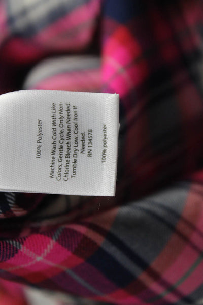Vineyard Vines Women Plaid Collared Button-Up Long Sleeve Top Size 2