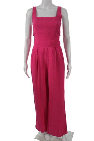 Usisi Sister Women Pink Sleeveless Square Neck Jumpsuit Zip Size XS