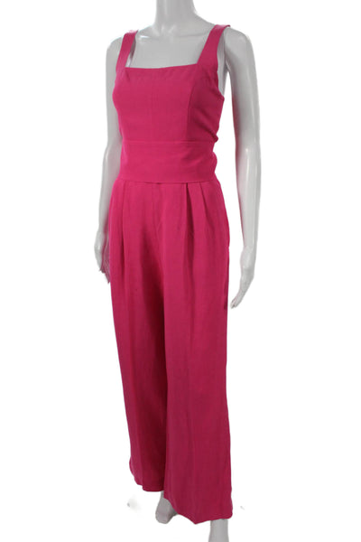 Usisi Sister Women Pink Sleeveless Square Neck Jumpsuit Zip Size XS