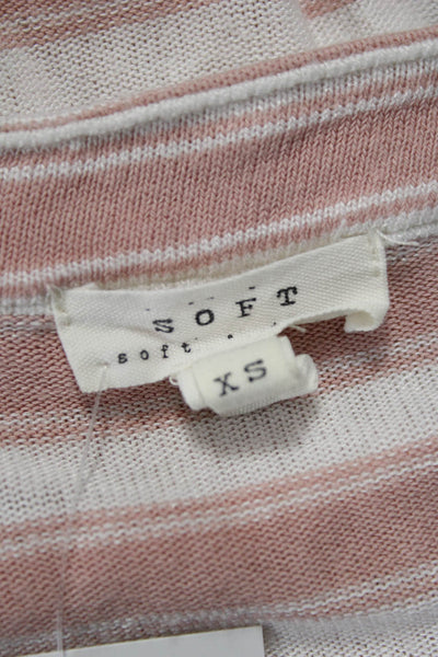 Soft Joie Women Blouson Dress Pink Striped Scoop Neck Short Sleeve Size XS