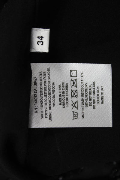 Essentiel Antwerp Womens Mini Houndstooth Black Short Sleeve Dress Size 34