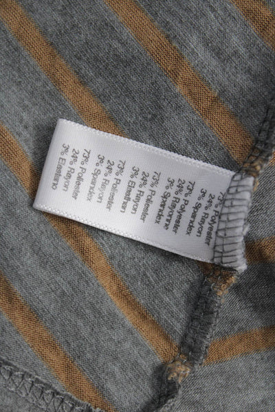 Puella Womens Tunic Tee Gray Striped Long Sleeve Size XS