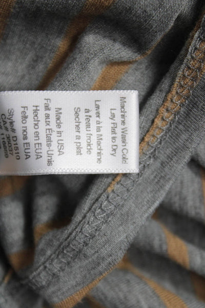 Puella Womens Tunic Tee Gray Striped Long Sleeve Size XS