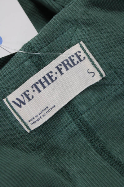 We The Free Womens Basic Henley Long Sleeve T-Shirt Green Size S