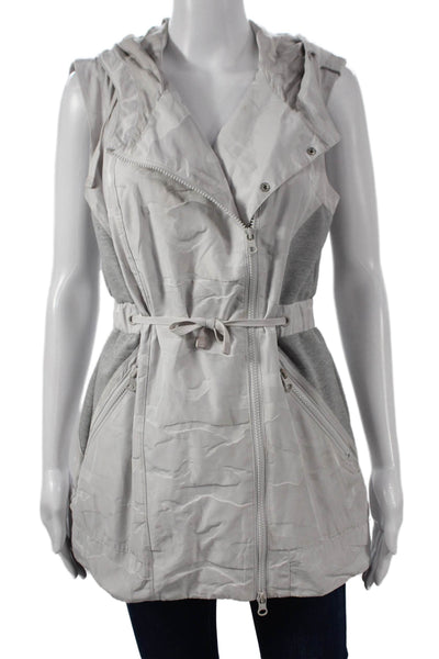 Blanc Noir Womens Anorak Vest Gray Camouflage Polyester Zip Size S