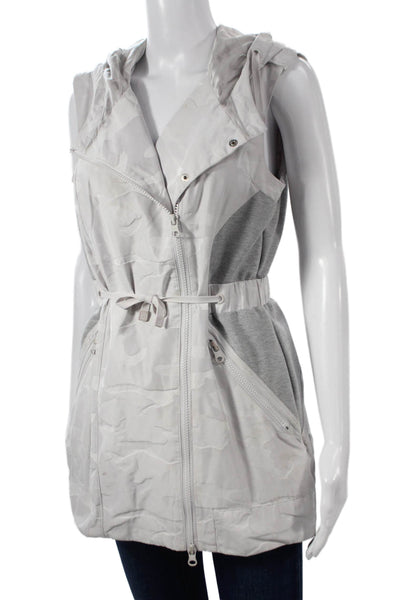 Blanc Noir Womens Anorak Vest Gray Camouflage Polyester Zip Size S