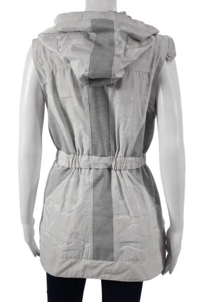 Blanc Noir Womens Anorak Vest Gray Camouflage Polyester Zip Size S