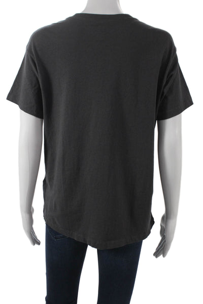 Madewell Women Basic Gray Cotton Crew Neck Short Sleeve T-Shirt Size 2XS