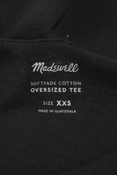 Madewell Women Basic Gray Cotton Crew Neck Short Sleeve T-Shirt Size 2XS