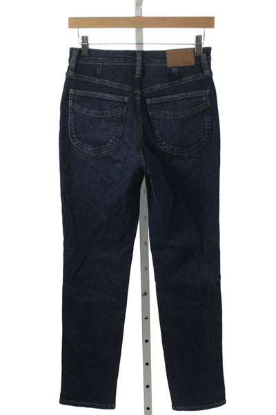 Madewell Womens Straight Jeans Blue High Rise Button Fly 28 Inseam Size 25