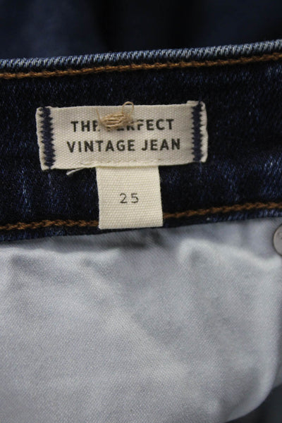 Madewell Womens Straight Jeans Blue High Rise Button Fly 28 Inseam Size 25