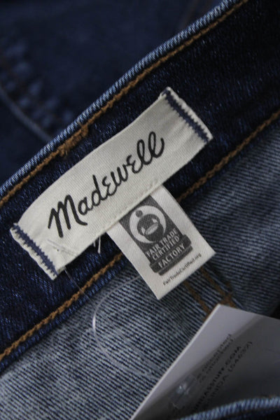 Madewell Womens Straight Jeans Blue High Rise Button Fly 28 Inseam Size 25