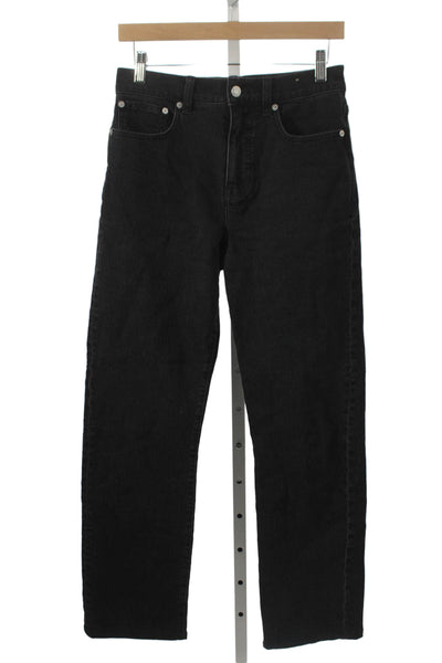 Madewell Women Black High Rise Straight Jeans Cotton Size 26