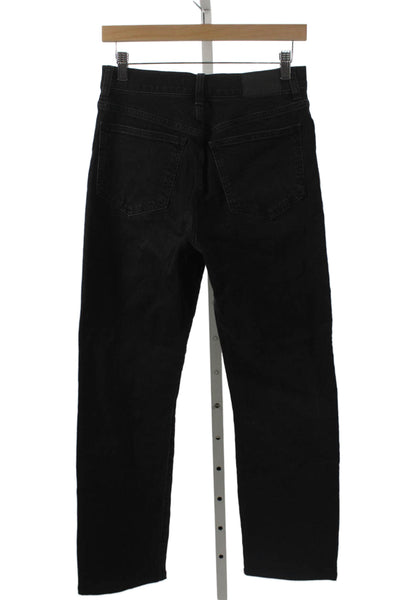 Madewell Women Black High Rise Straight Jeans Cotton Size 26