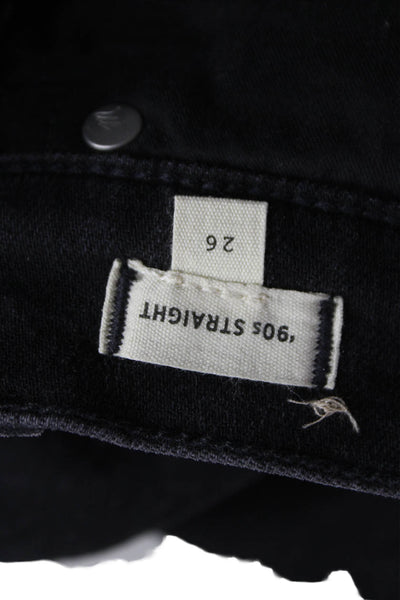Madewell Women Black High Rise Straight Jeans Cotton Size 26
