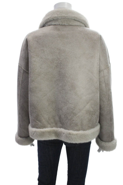 Repeat Luxury Women Basic Jacket Gray Button Polyester Size 40