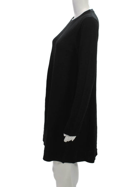 Repeat Women Sweater Dress Black 100% Wool Crew Neck Long Sleeve Size XS