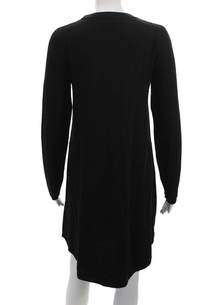 Repeat Women Sweater Dress Black 100% Wool Crew Neck Long Sleeve Size XS