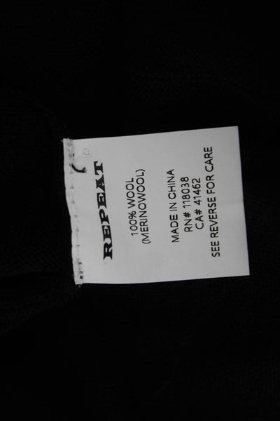 Repeat Women Sweater Dress Black 100% Wool Crew Neck Long Sleeve Size XS