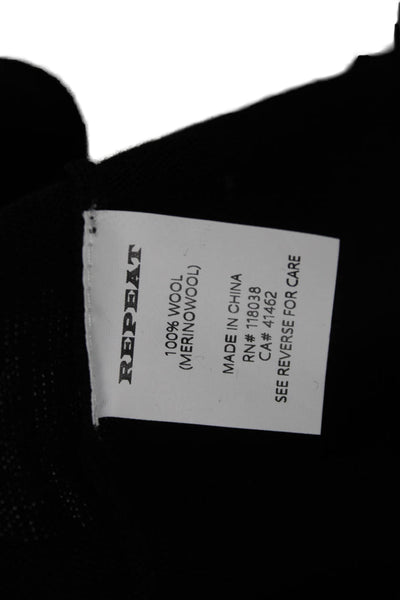 Repeat Womens Sweater Dress Black 100% Merino Crew Neck Long Sleeve Size XL