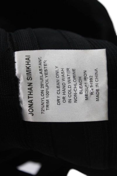 Jonathan Simkhai Women Black Cropped Tank V-Neck Nylon Zip Sleeveless Size S