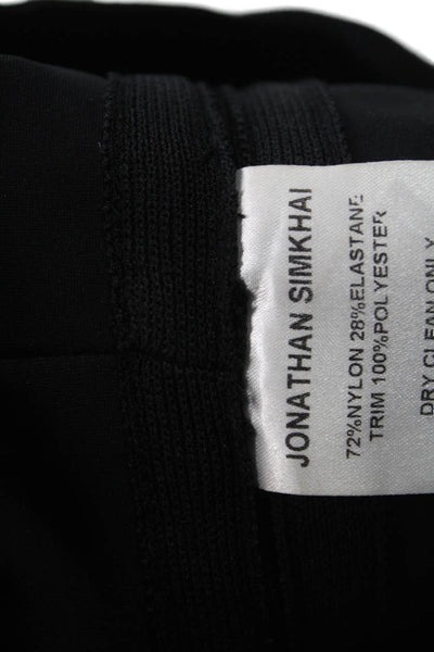 Jonathan Simkhai Women Black Cropped Tank V-Neck Nylon Zip Sleeveless Size S