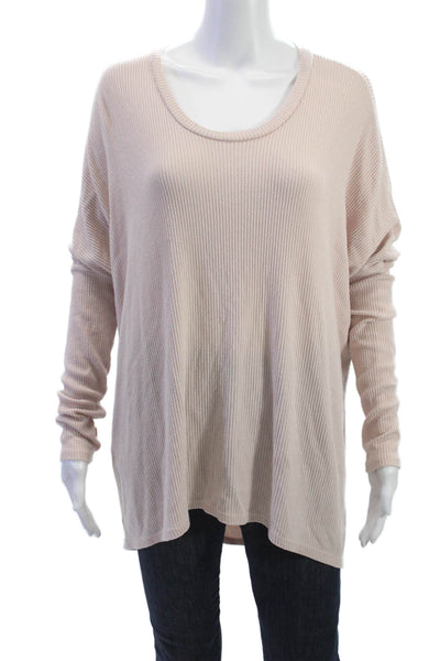 Michael Lauren Womens Tunic T-Shirt Long Sleeve Scoop Neck Beige Size L