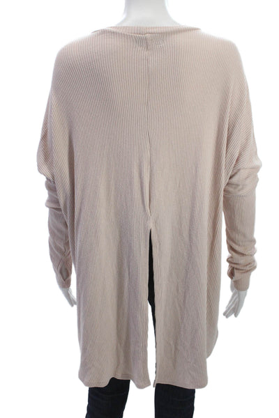 Michael Lauren Womens Tunic T-Shirt Long Sleeve Scoop Neck Beige Size L
