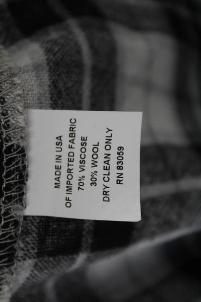 Drew Womens Basic Plaid Collared Button Up Top Black Long Sleeve Size XL