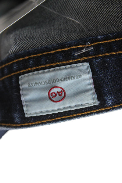AG Adriano Goldschmied Mens Straight Jeans Blue Cotton Blend Button Size 33