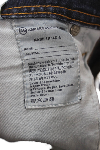AG Adriano Goldschmied Mens Straight Jeans Blue Cotton Blend Button Size 33