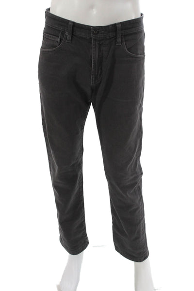 AG Adriano Goldschmied Mens Straight Gray Cotton Blend Jeans Size 33
