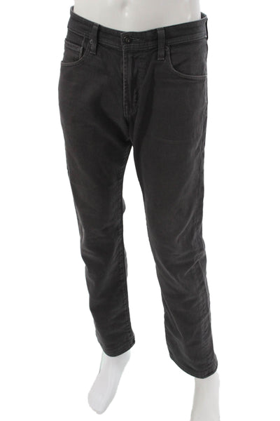 AG Adriano Goldschmied Mens Straight Gray Cotton Blend Jeans Size 33