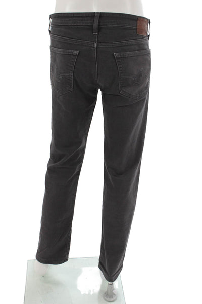 AG Adriano Goldschmied Mens Straight Gray Cotton Blend Jeans Size 33