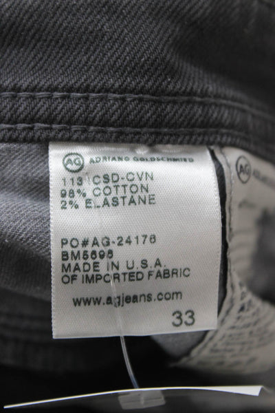 AG Adriano Goldschmied Mens Straight Gray Cotton Blend Jeans Size 33