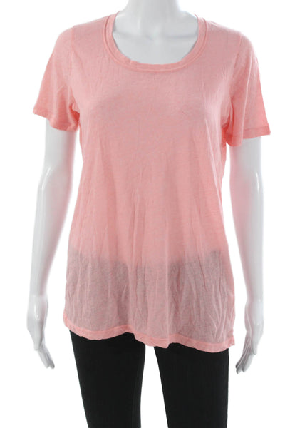 Monrow Womens Basic Pink Scoop Neck Short Sleeve T-Shirt Size M