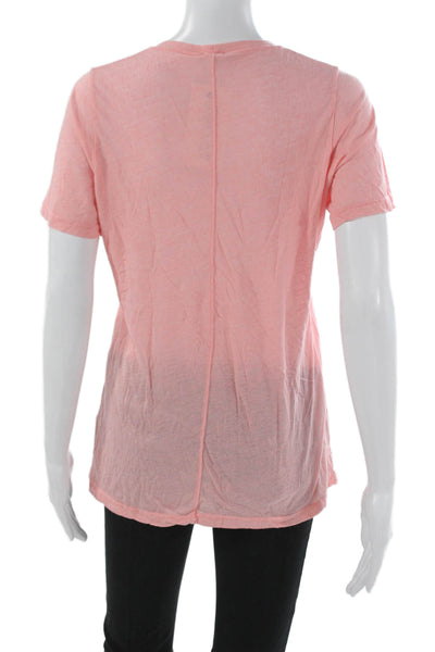 Monrow Womens Basic Pink Scoop Neck Short Sleeve T-Shirt Size M