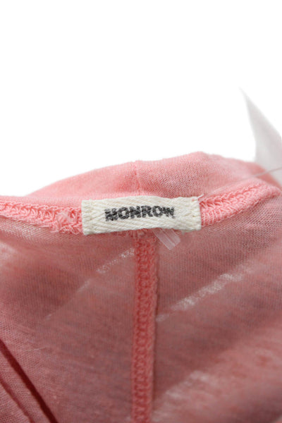 Monrow Womens Basic Pink Scoop Neck Short Sleeve T-Shirt Size M