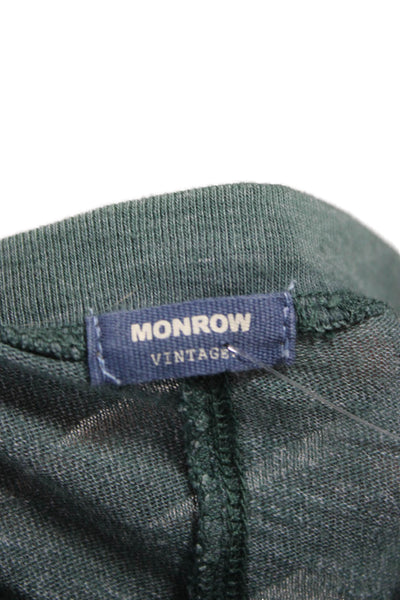 Monrow Women Basic V-Neck Modal Tee Green Short Sleeve Pullover Size S