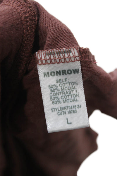 Monrow Women Multicolor Basic T-Shirt Short Sleeve Round Neck Size L