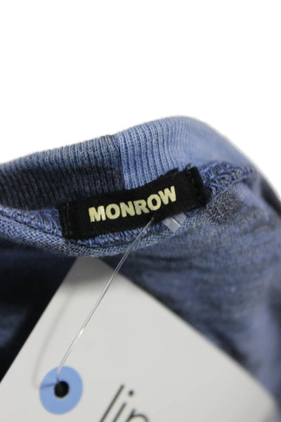 Monrow Womens Basic Camouflage Round Neck Short Sleeve T Shirt Blue Size M