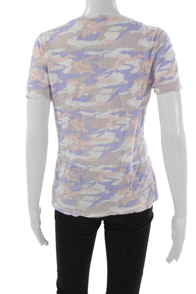 Monrow Womens Basic Camo Scoop Neck Cotton Tee Short Sleeve Size M