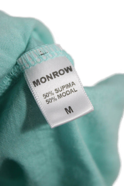 Monrow Women Basic Scoop Neck Short Sleeve T-Shirt Green Supima Modal Size M