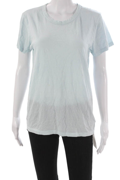 Monrow Women Basic T-Shirt Blue 100% Cotton Crew Neck Short Sleeve Size M
