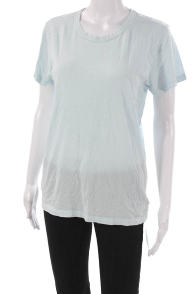 Monrow Women Basic T-Shirt Blue 100% Cotton Crew Neck Short Sleeve Size M