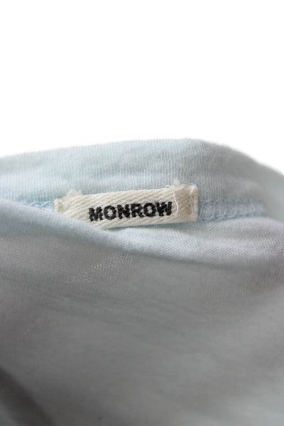 Monrow Women Basic T-Shirt Blue 100% Cotton Crew Neck Short Sleeve Size M