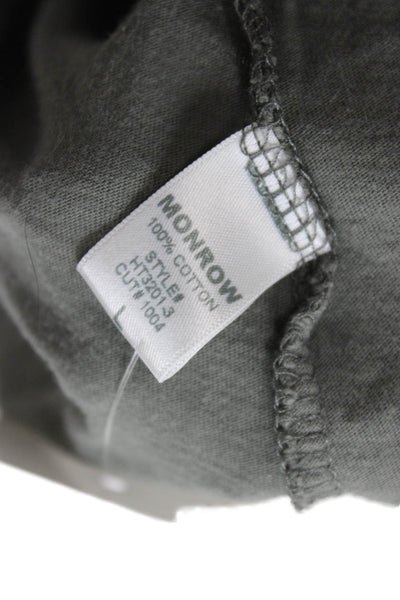 Monrow Womens Basic Tank Scoop Neck Cotton Sleeveless Green Size L