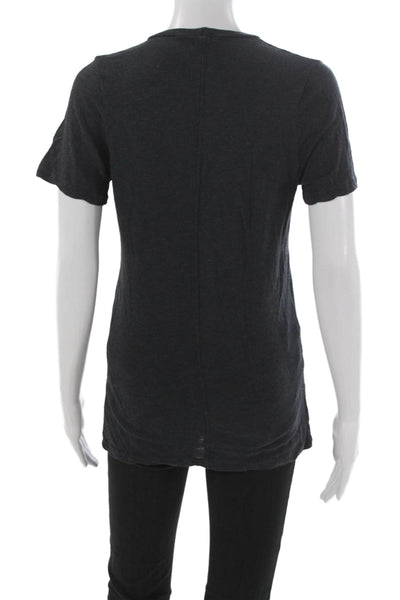 Monrow Womens Basic V-Neck Gray Short Sleeve T-Shirt Size M